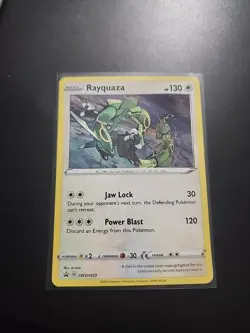Pokemon TCG Rayquaza SWSH029 Sword & Shield Cosmos Holo Black Star Promo - NM - Image 1