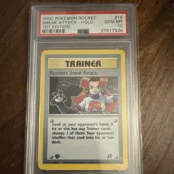 Pokemon Rocket's Sneak Attack Team Rocket 1st Edition Holo PSA 10 16/82 - Image 1