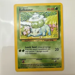 BULBASAUR - Base Set - 44/102 - Common - Pokemon Card - Unlimited Edition - MP - Image 1