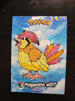 2024 Pokemon Stained Glass Crystal Card Collection Holo Pidgeotto #17 - Image 1
