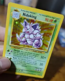 Nidoking 11/102 Holo Additional White Ink Error Misprint Base Set Pokemon Card - Image 3