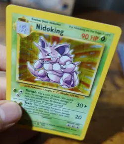 Nidoking 11/102 Holo Additional White Ink Error Misprint Base Set Pokemon Card - Image 4