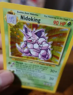 Nidoking 11/102 Holo Additional White Ink Error Misprint Base Set Pokemon Card - Image 5