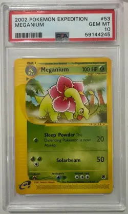 POP 72!! PSA 10 2002 POKEMON EXPEDITION #53 MEGANIUM - Image 1