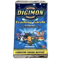 1999 Upper Deck Bandai Digimon Series 1 Trading Card Sealed Booster Pack x 1 - Image 1