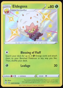 Pokemon TCG Eldegoss SV011/SV122 2021 Shining Fates Shiny Holo Rare Card - LP - Image 1