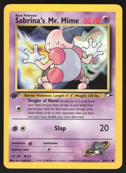 Sabrina's Mr. Mime 94/132 Common Pokemon TCG Gym Heroes VLP - Image 1