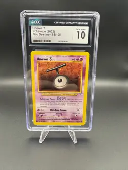 Pokemon TCG Unown T Neo Destiny 88 Regular Unlimited CGC GM 10 - Low Pop 43 - Image 1
