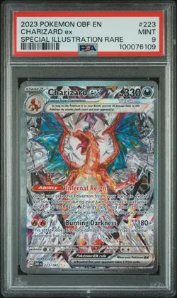 2023 POKEMON OBF EN-OBSIDIAN FLAMES SPECIAL ILLUSTRATION RARE CHARIZARD EX PSA 9 - Image 1