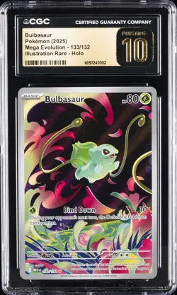 2025 POKEMON MEGA EVOLUTIONS ILLUSTRATION RARE #133 BULBASAUR CGC 10 PRISTINE - Image 1