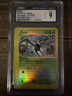2003 Pokemon Skyridge Zubat Reverse Holo #117 CGC Mint 9 - Image 1