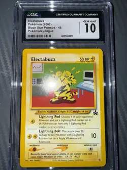Electabuzz 46/53 Wotc Promo Regular Black Star Promos Pokemon League CGC 10 GM - Image 1