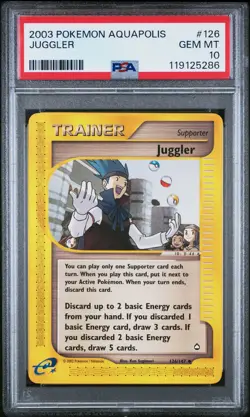 2003 POKEMON AQUAPOLIS #126 JUGGLER PSA 10 - Image 1