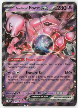 Team Rocket's Mewtwo ex 205 OVERSIZED Jumbo Promo Scarlet & Violet Pokemon NM - Image 1