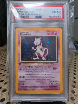 2000 Pokemon Game Italian 1st Edition Mewtwo Holo Insert #10 PSA 8 - Image 1