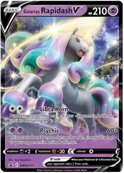 NM-Mint, English - 1 x Pokemon Galarian Rapidash V - SWSH111 - Promo Sword and S - Image 1