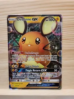 Pokemon TCG Dedenne GX Holo Ultra Rare Card Unbroken Bonds 57/214 NM Condition - Image 1