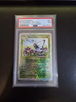 2002 POKEMON LEGENDARY COLLECTION #21 BUTTERFREE-REVERSE FOIL PSA 7 - Image 1