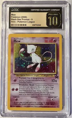 2000 POKEMON LEAGUE BLACK STAR PROMO HOLO #9 MEW CGC 10 PRISTINE - Image 1