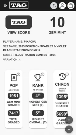 Pokemon Pikachu Illustration Contest 2024 Promo 2x MT 10 - Image 3