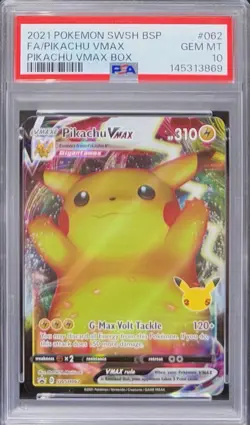 2021 Pokemon Celebrations Pikachu VMAX Full Art SWSH062 Promo PSA 10 - Image 1