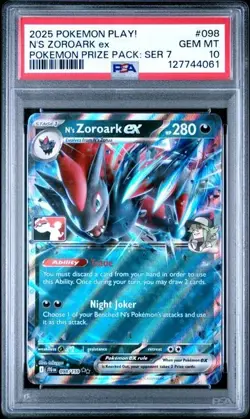 2025 Pokemon Stamped Prize Pack Series 7 N's Zoroark ex #098 PSA 10 (POP 2!) - Image 1