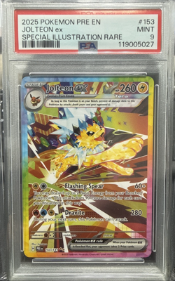 2025 Pokemon Jolteon ex 153/131 Sv: Prismatic Evolutions Illustration Rare PSA 9 - Image 1