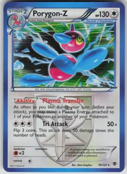 Pokemon TCG Porygon-Z (Team Plasma) Holo Rare Plasma Blast 74/101 - Image 1