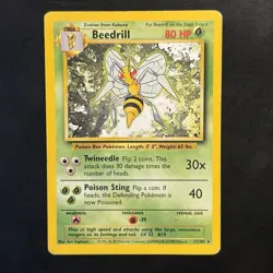 Pokemon Vintage Non-Holo Rare Beedrill 17/102 Base Set WotC 1999 - Image 1