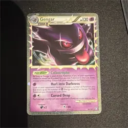 Pokemon Gengar Stage 2 Holo Psychic Type Card 94/102 HP 130 2010 - Image 1