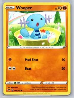 Wooper 083/185 Vivid Voltage Fighting Basic Pokemon TCG Card Collectible - Image 1