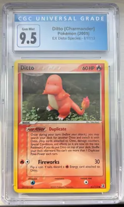 CGC 9.5 GEM MINT Ditto [Charmander] 2005 EX Delta Species 37/113 Pokemon Card - Image 1