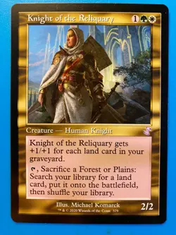 MTG 1x RETRO Knight of the Reliquary 379 Time Spiral Remastered Magic x1 NM - Image 1