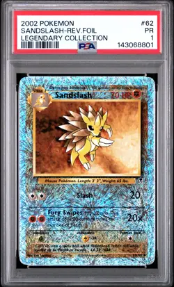 2002 POKEMON LEGEND COLL #62 SANDSLASH-REVERSE FOIL PSA 1 - Image 1