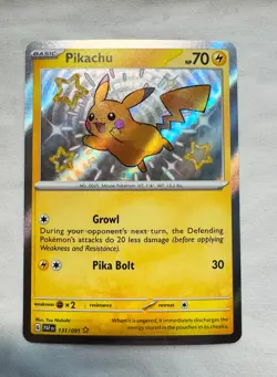 Pikachu 131/091 SV: Paldean Fates Shiny Rare NM Pokemon TCG - Image 1