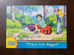 LP! Pokemon Topps "Tracey Gets Bugged" OR14 Orange Islands Blue Logo - Image 1