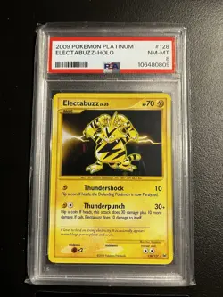 2009 POKEMON PLATINUM #128 ELECTABUZZ-HOLO PSA 8 - Image 1