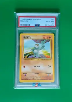 PSA 10 Machop | 1999 Pokemon Card Game 52/102 Base Set Unlimited Gem Mint - Image 1