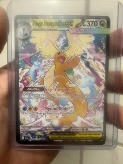 Pokemon Mega Dragonite EX Full Art Holo Rare Card 290/217 HP 370 - Image 1