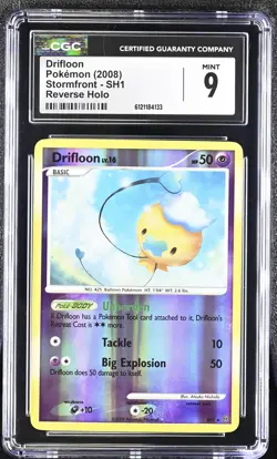 CGC 9 MINT Drifloon 2008 Stormfront SH1 Reverse Holo Pokemon Card - Image 1