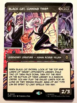 Black Cat, Cunning Thief (Borderless) Normal R Marvel's Spider-Man 222 NM - Image 1