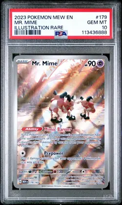 2023 POKEMON MEW EN-151 ILLUSTRATION RARE #179 MR. MIME PSA 10 - Image 1