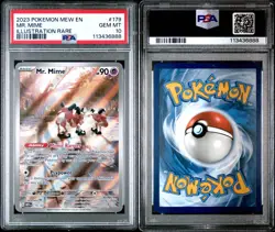 2023 POKEMON MEW EN-151 ILLUSTRATION RARE #179 MR. MIME PSA 10 - Image 3