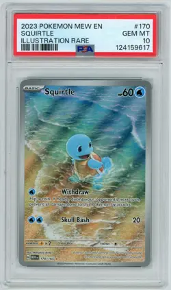 2023 POKEMON MEW EN-151 ILLUSTRATION RARE #170 SQUIRTLE PSA 10 ENGLISH - Image 1