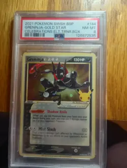 Pokemon Greninja Gold Star SWSH144 Promo Holo SWSH PSA 8 2021 - Image 1