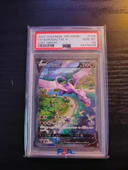 2022 POKEMON JPN SWORD & SHIELD LOST ABYSS #106 FULL ART/AERODACTYL V PSA 10 - Image 1