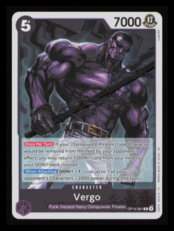 One Piece TCG Vergo OP14-061 Foil R The Azure Sea's Seven NM CCG - Image 1