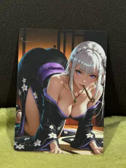 R18+ UNCENSORED EMILIA RE:ZERO ANIME WAIFU CARD (ASK FOR PHOTO OF BACK) - Image 1