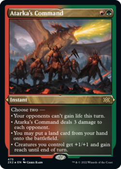 MTG Atarka's Command - Foil Etched, Light Play, English Double Masters 2022 - Image 1