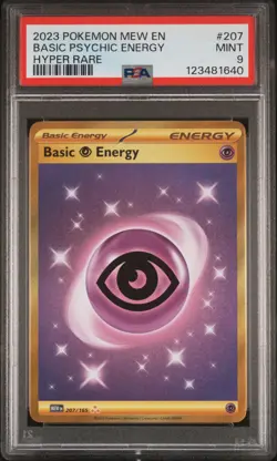 2023 POKEMON MEW EN-151 HYPER RARE #207 BASIC PSYCHIC ENERGY PSA 9 - Image 1